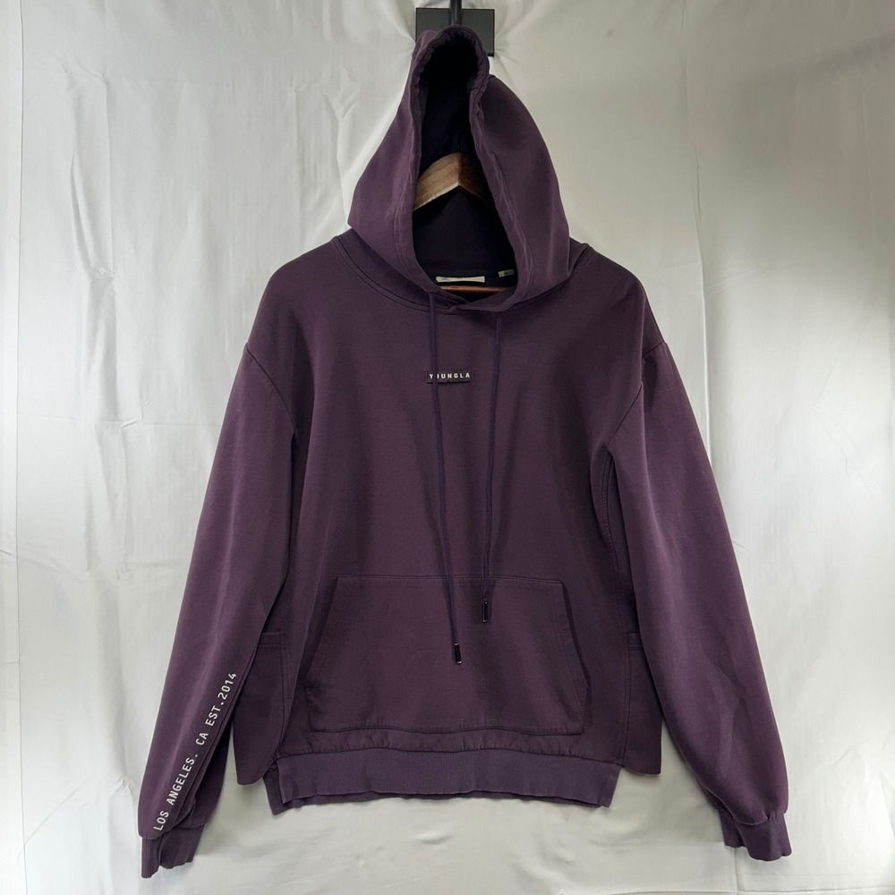 YoungLA Hoodie Mens Medium Purple Graphic Relaxed Fit Model 542 YLA2602